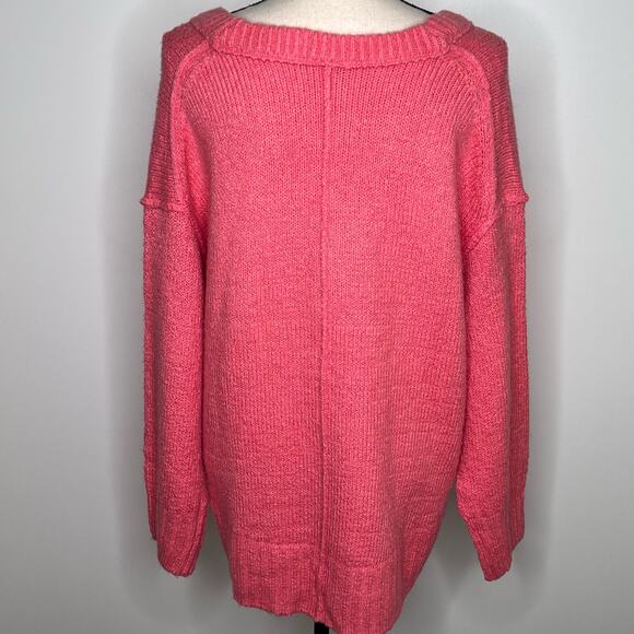 Free People Brookside Tunic Sweater XS NWT Pink Lightning Oversized Knit - Picture 3 of 12